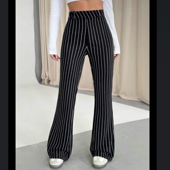 SHEIN *TALL* Pinstripe Flare Pants - Picture 1 of 4